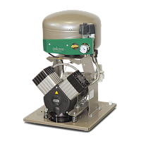 Стоматологический компрессор DK50 2V/M, производительность 115 л/м, рессивер 25 л, с осушителем 